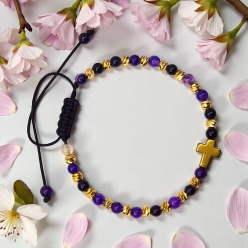 Bratara pietre semipretioase naturale placata aur 18k IH803 1