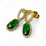 cercei placati aur 18k emilia green