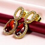 cercei placati aur 18k emilia red