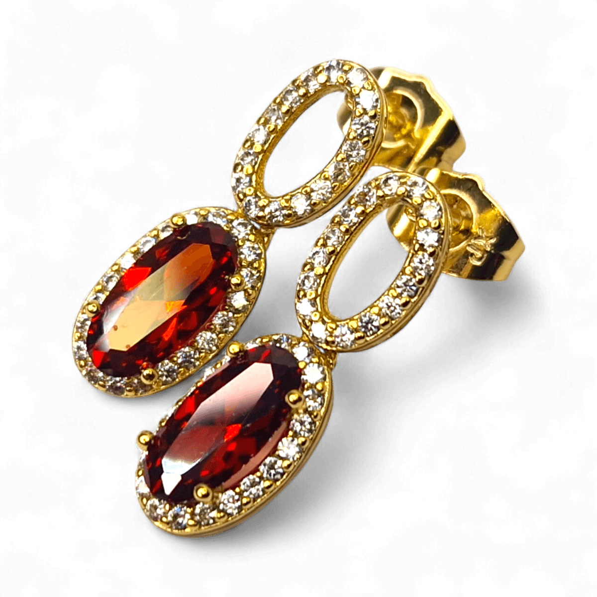 cercei placati aur 18k emilia red 3 cercei placati aur 18k emilia red 3