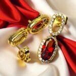 cercei placati aur 18k emilia red