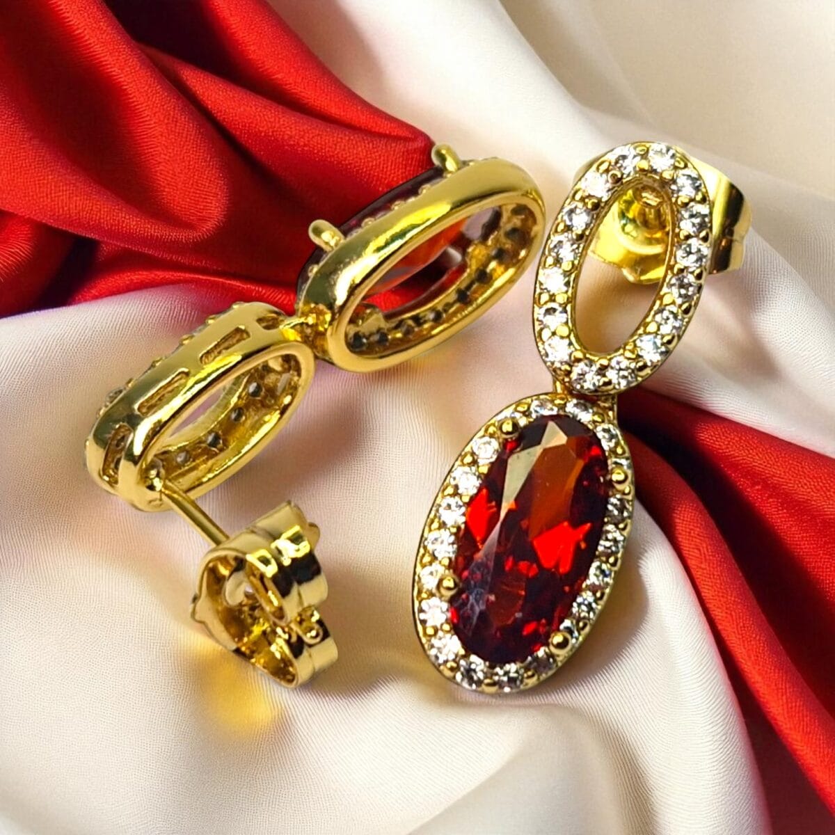 cercei placati aur 18k emilia red 5 cercei placati aur 18k emilia red 5