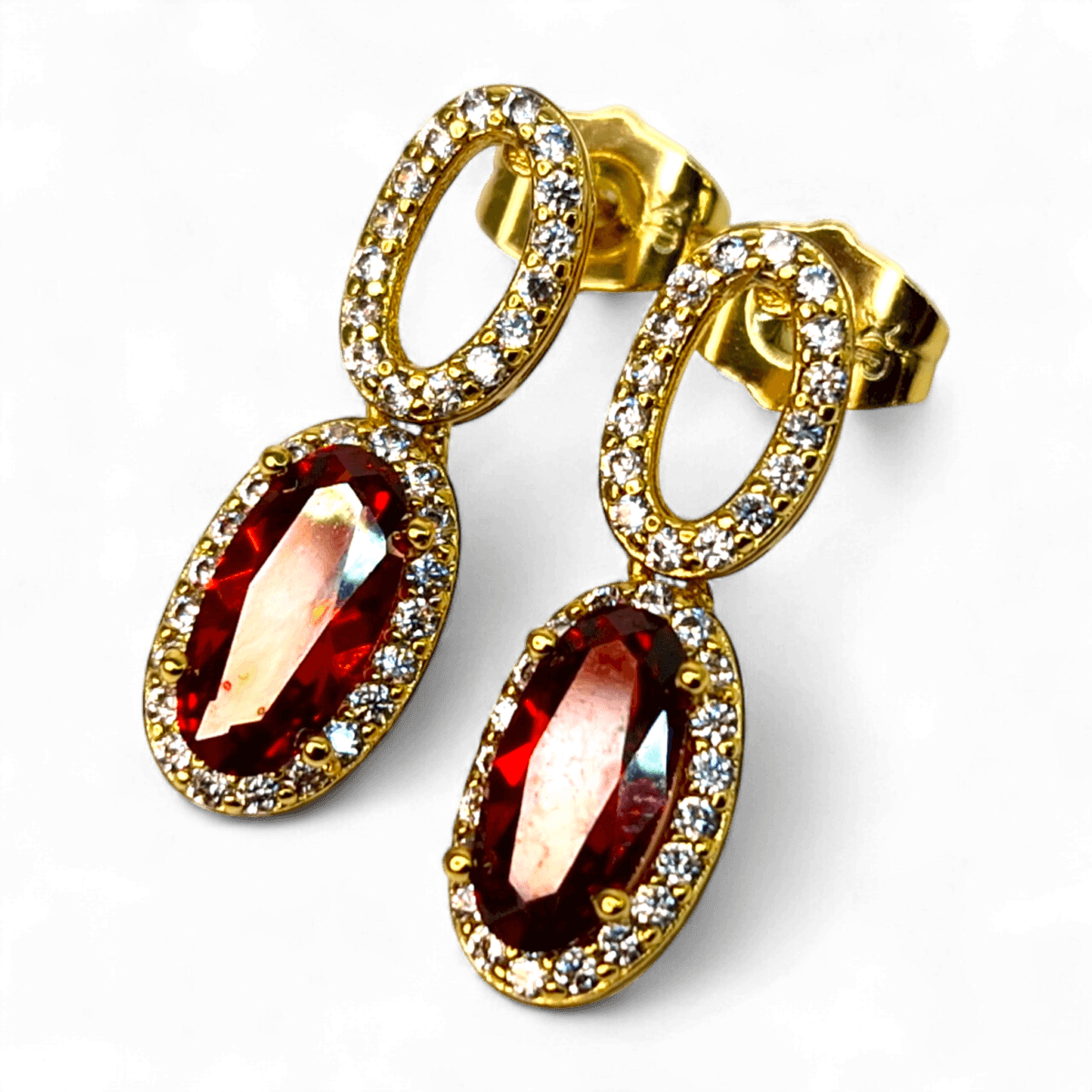 cercei placati aur 18k emilia red 6 cercei placati aur 18k emilia red 6