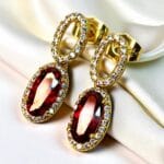 cercei placati aur 18k emilia red
