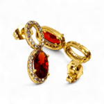 cercei placati aur 18k emilia red