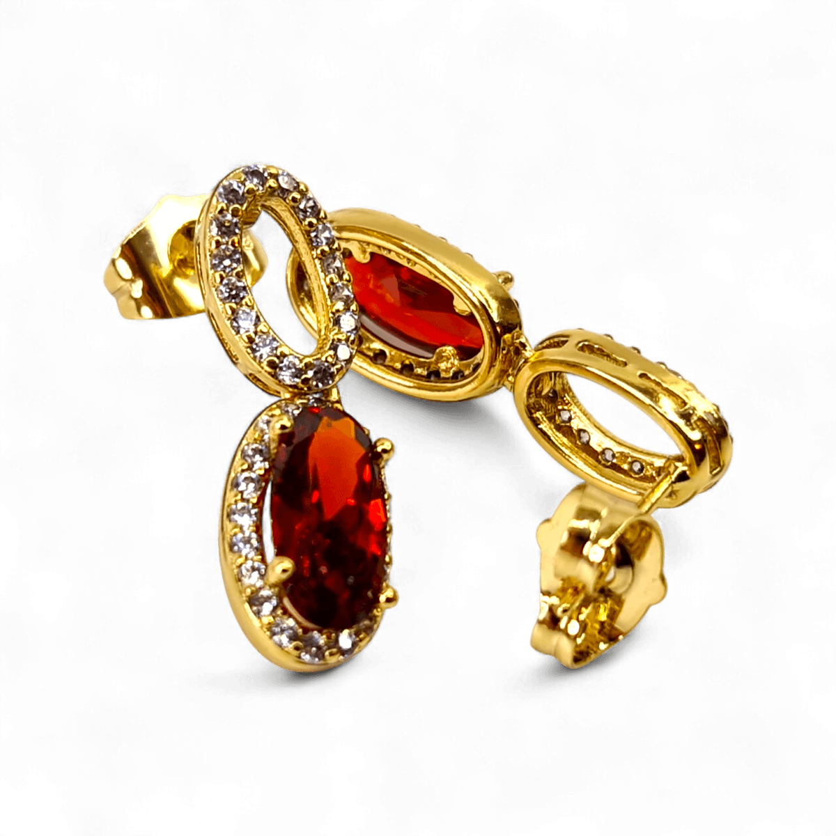 cercei placati aur 18k emilia red 9 cercei placati aur 18k emilia red 9