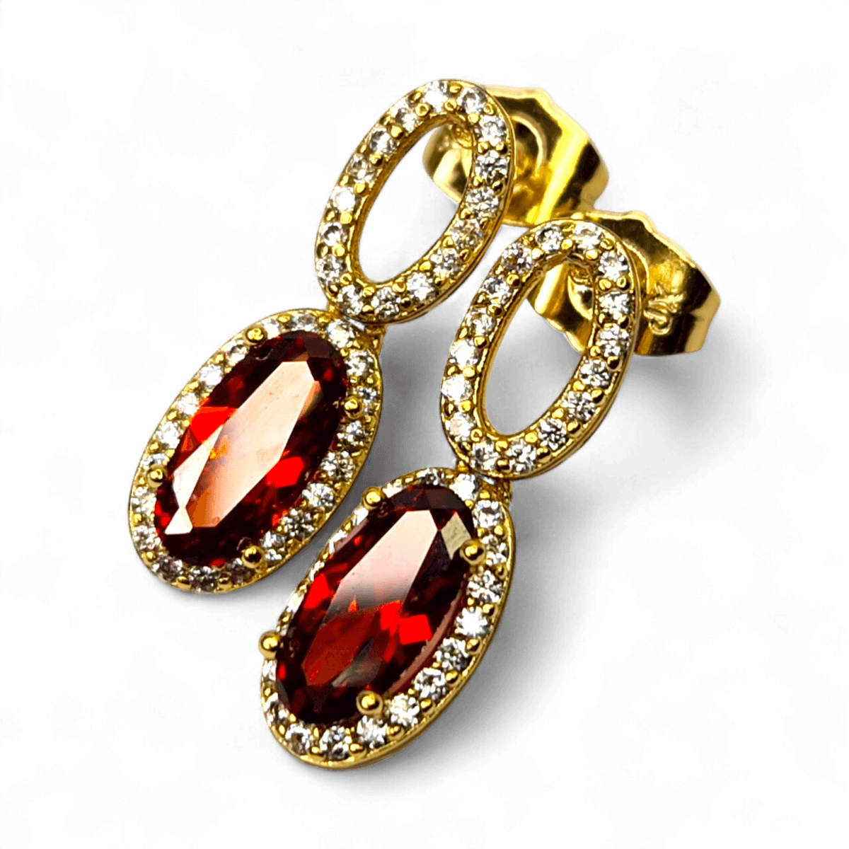 cercei placati aur 18k emilia red cercei placati aur 18k emilia red