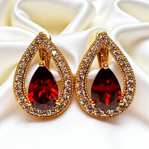 cercei placati aur 18k francesca red 10