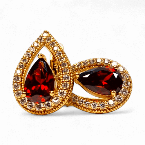 cercei placati aur 18k francesca red