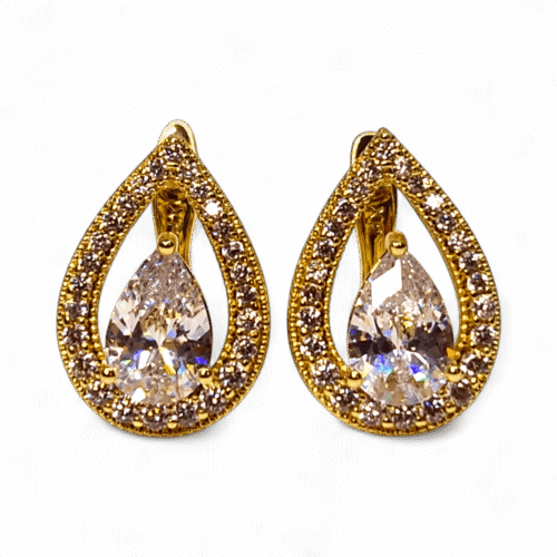 cercei placati aur 18k francesca white