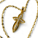 colier sfanta cruce placat aur 14k IH801 3
