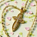 colier sfanta cruce placat aur 14k IH801 3