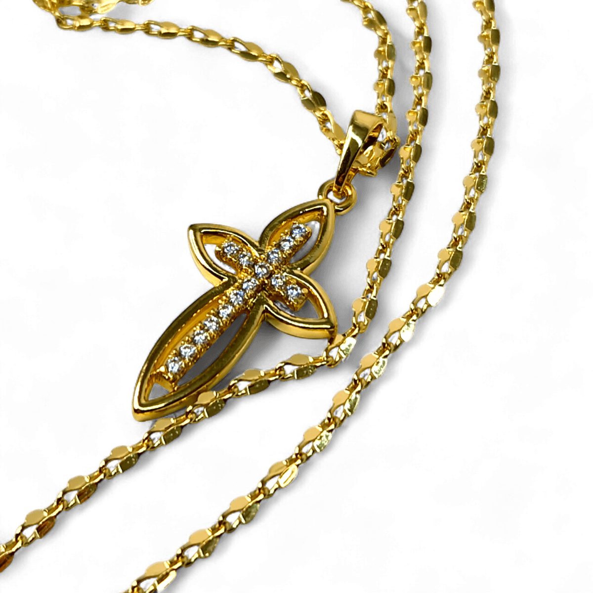 colier sfanta cruce placat aur 14k IH801 2 colier sfanta cruce placat aur 14k IH801 2