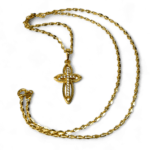 colier sfanta cruce placat aur 14k IH801 3