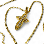colier sfanta cruce placat aur 14k IH801 3