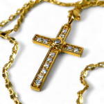 colier sfanta cruce placat aur 14k IH803 11