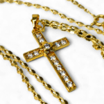 colier sfanta cruce placat aur 14k IH803 11