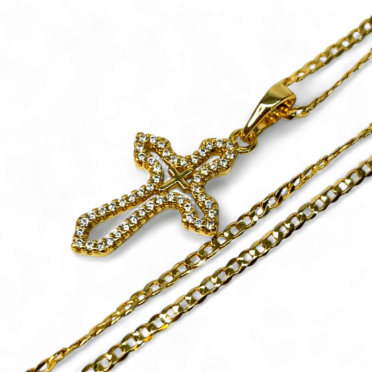 colier sfanta cruce placat aur 14k IH807 colier sfanta cruce placat aur 14k IH807
