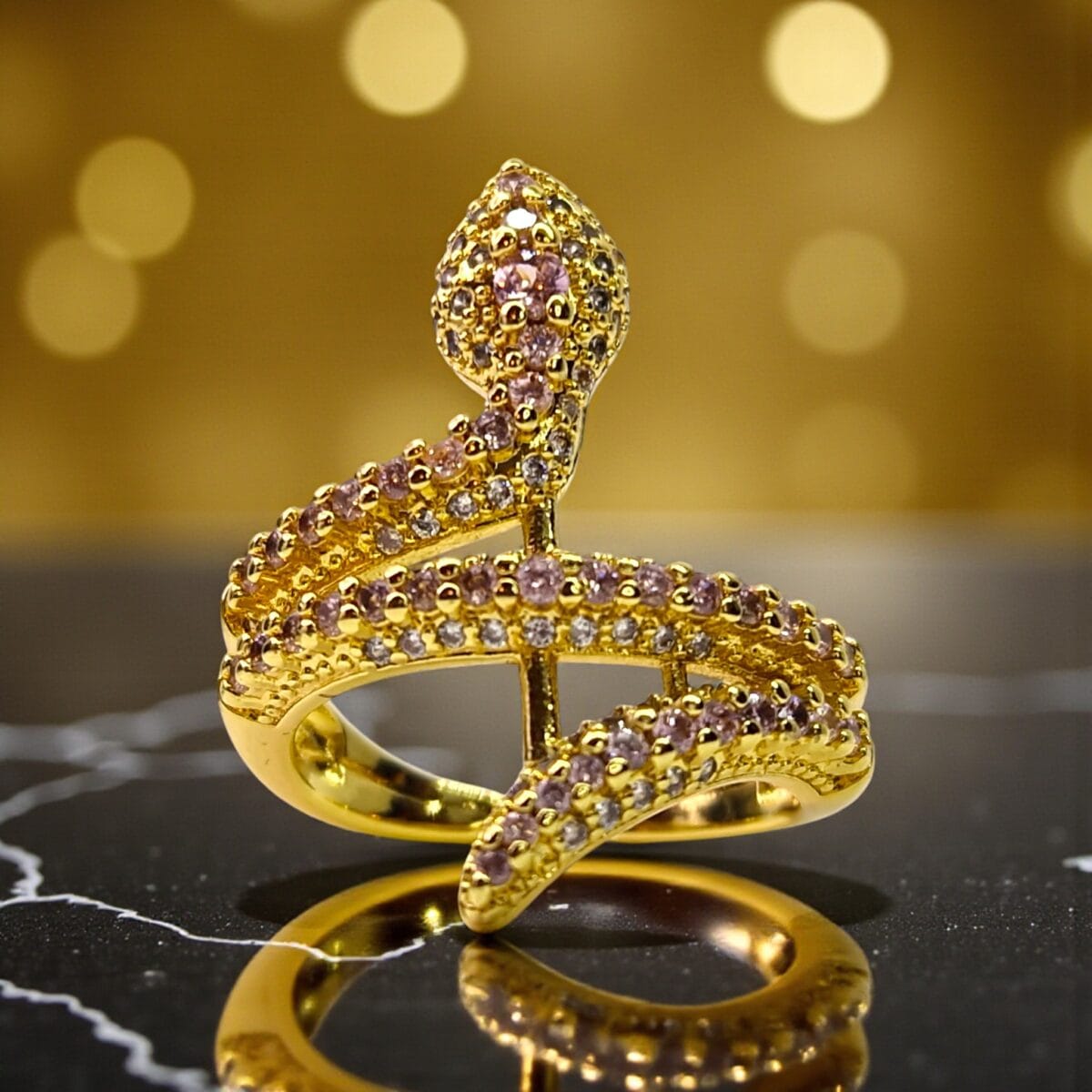 inel kaida pink placat aur 14k 3 inel kaida pink placat aur 14k 3