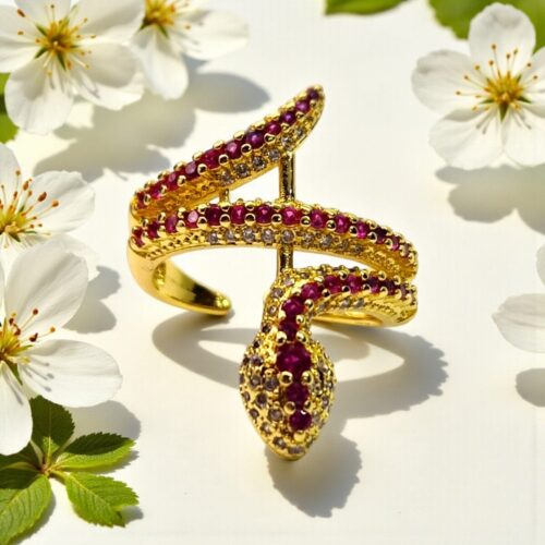 inel kaida red placat aur 14k 1